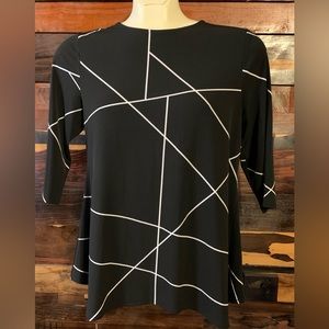 ALFANI Swing top 3/4 sleeve Black/White PL